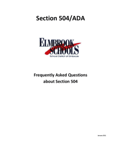 Section 504/ADA: Frequenty Asked Questions