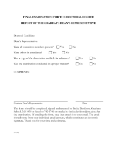 Dean`s Representative Report Form