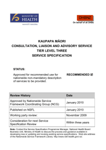 Kaupapa Maori Consultation, Liaison and Advisory Service Final