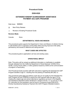 E050-0-520, Extended Kinship Guardiansship Assistance Payment