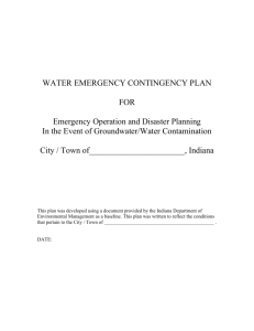 WATER EMERGENCY CONTINGENCY PLAN