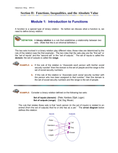 Module 1: Introduction to Functions