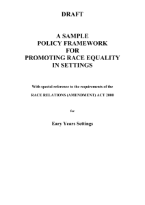 A Policy Framework for Promoting Race Equality in Schools