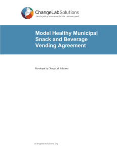 Model Healthy Municipal Snack and Beverage Vending Agreement