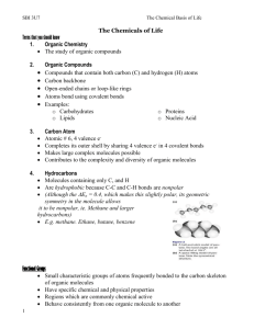 1.2.1 The Chemicals of Life- Carbohydrates copy