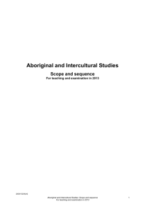 Aboriginal and Intercultural Studies—Scope and sequence of content