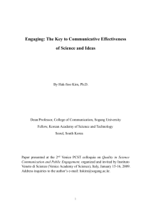 Engaging: The Key to Communicative Effectiveness of Ideas and