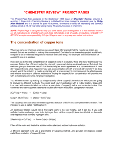 The concentration of copper ions (MS Word , 58kb)