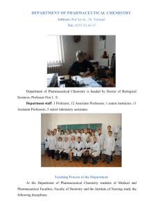 Department of Pharmaceutical Chemistry