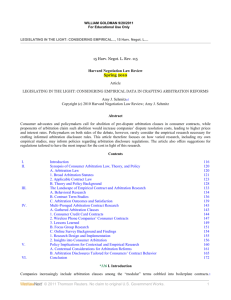 Considering Empirical Data In Crafting Arbitration Reforms