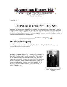 1920s Politics of Prosperity
