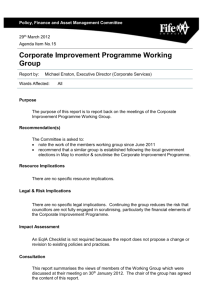 Corporate Improvement Programme Working Group