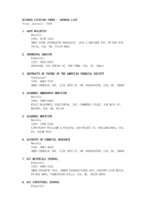 SCIENCE CITATION INDEX