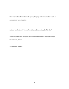 Running title: Exploring educational and SLT interventions for