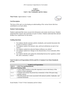 Social Studies Grade 2 Unit 5 - Louisiana Department of Education