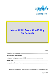 Model Child Protection and Safeguarding Policy for Schools 2014