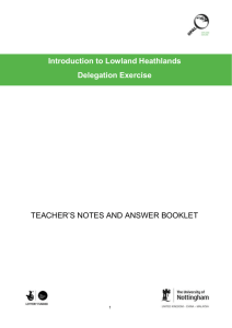Teachers` notes and answer booklet