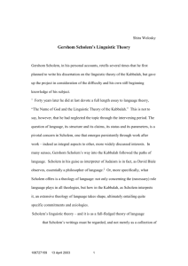 Gershom Scholem`s Linguistic Theory