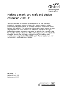 Making a mark: art, craft and design education 2008 to 2011