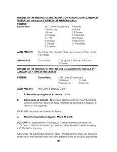 Full Parish Council Minutes Jan 13