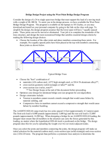 Bridge Design Project using the West Point Bridge Design Program