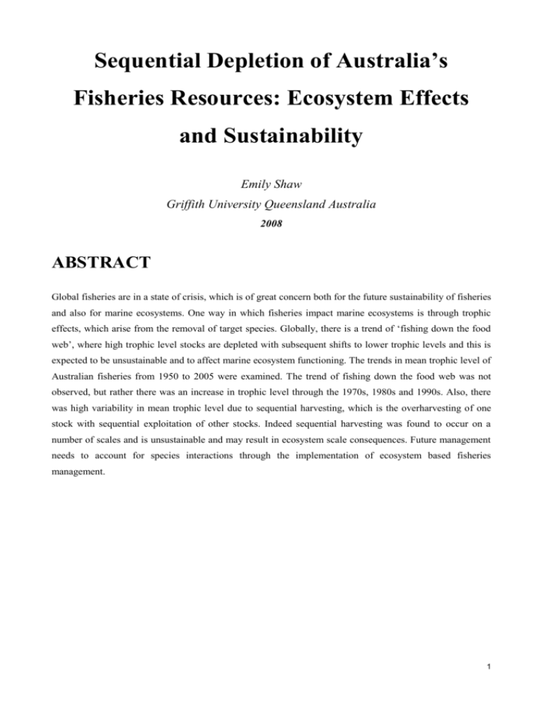 Sequential Depletion Of Fishery Resources