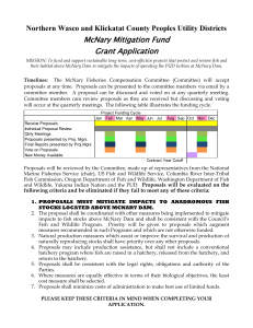 Habitat Conservation Plan Tributary Funds/SRFB/BPA 11th Round