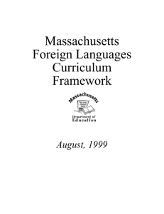 Massachusetts Foreign Languages Curriculum Framework