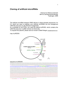 Artificial microRNA design…