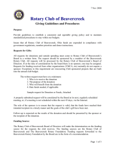 Funding Requests forwarded to the Beavercreek Rotary Foundation