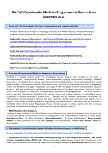 Sheffield Experimental Medicine Programmes in Neuroscience