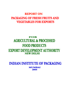 Packaging of Fresh Fruits and Vegetables for Exports