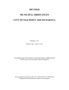 Ordinance #347 Municipal Ordinance Revision