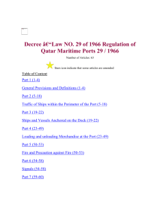 Decree –Law NO. 29 of 1966 Regulation of Qatar Maritime Ports