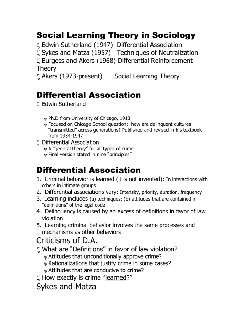 akers social learning theory