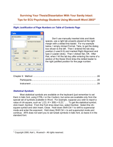 Tips for ECU Psychology Students Using Microsoft Word