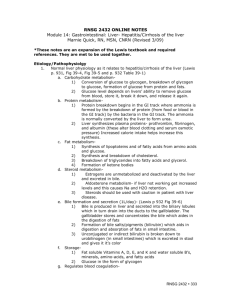 Module 14: Gastrointestinal: Liver- Hepatitis/Cirrhosis of the liver