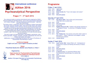 International conference AUtism 2016 Psychoanalytical Perspective