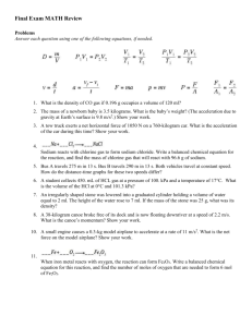 Final Exam MATH Review Problems Answer each question using