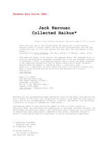 The Collected Haikus ofJack Kerouac