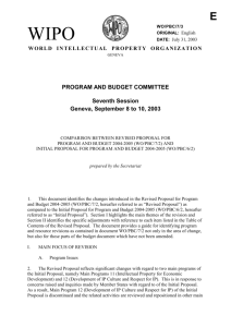 WO/PBC/7/3: Comparison Between Revised Proposal for