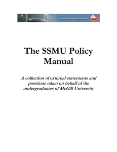 4. Environmental Policy - Students` Society of McGill University