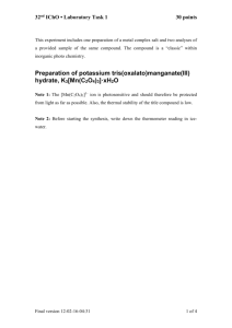 Preparation of potassium tris(oxalato)manganate(III)
