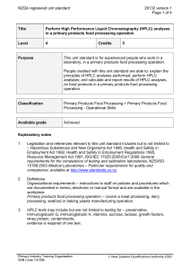NZQA registered unit standard 29132 version 1 Page 1 of 4 Title