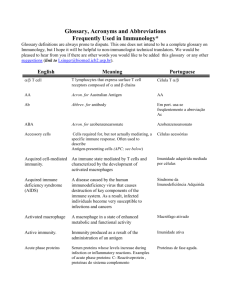 Glossary - Immunology