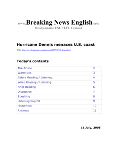 Hurricane Dennis menaces US coast