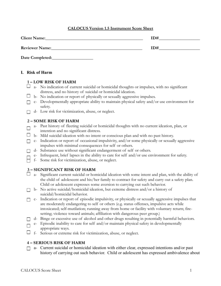 LOCUS Score Sheet