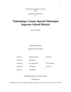 POLICIES AND REGULATIONS - Tishomingo County Schools