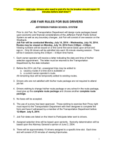 rules for neighborhood routing job fair for bus drivers