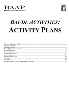 BAUDL Activities Packet